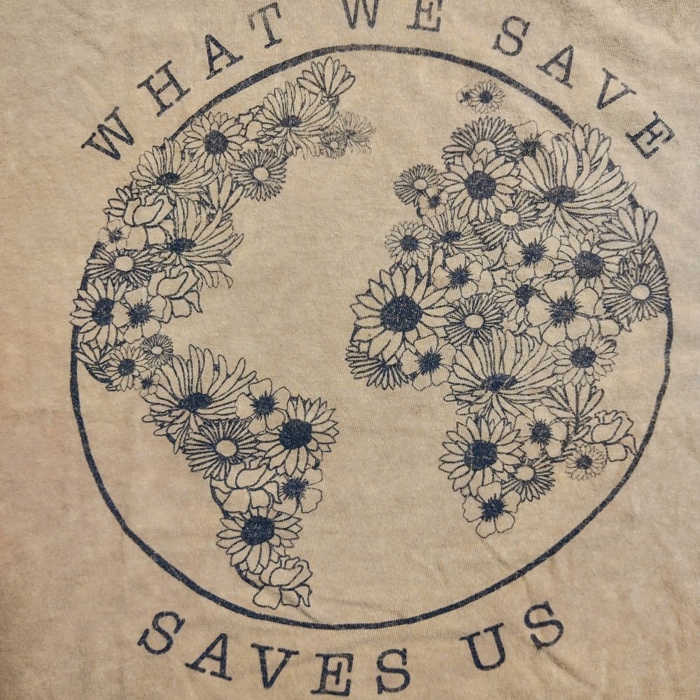 Fifth Sun Graphic Tee with Floral Earth Design - Picture 3 of 7